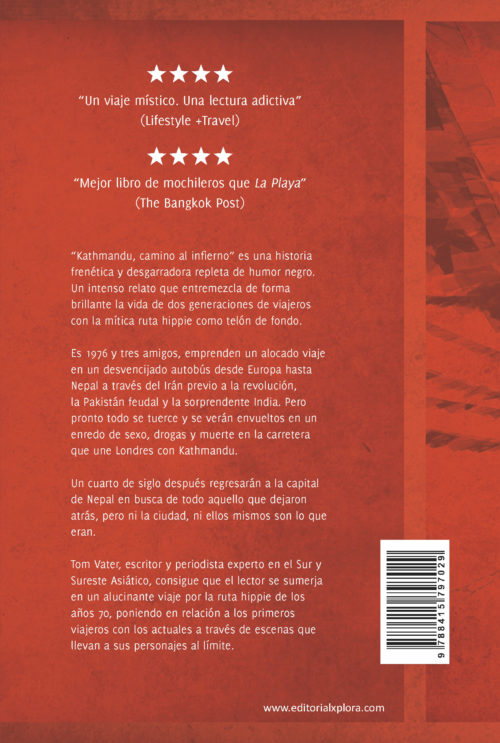 Contraportada Kathmandu camino al infierno de Tom Vaters